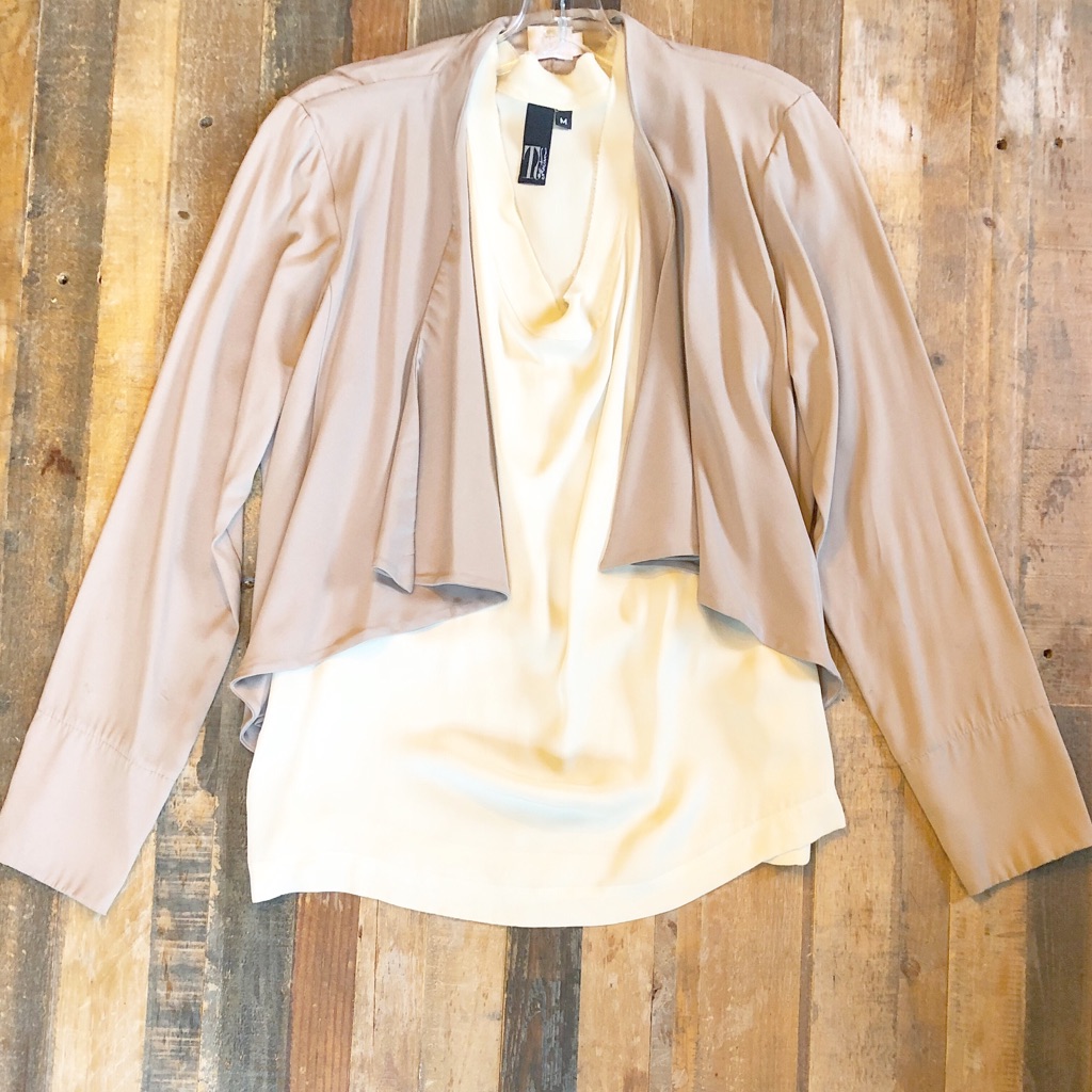 Silk Drape Front Jacket